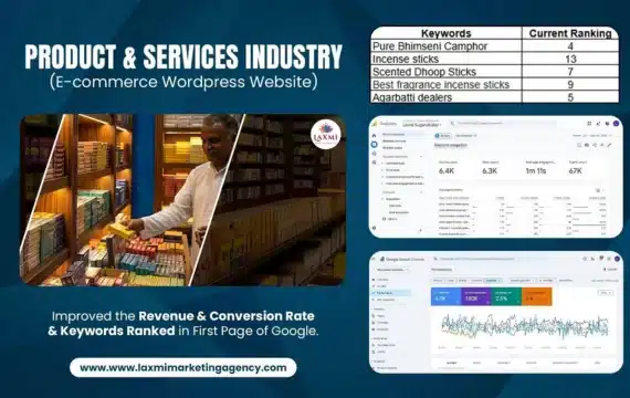 Laxmi Sugandhalaya Keyword ranking, google search console & analyatics data