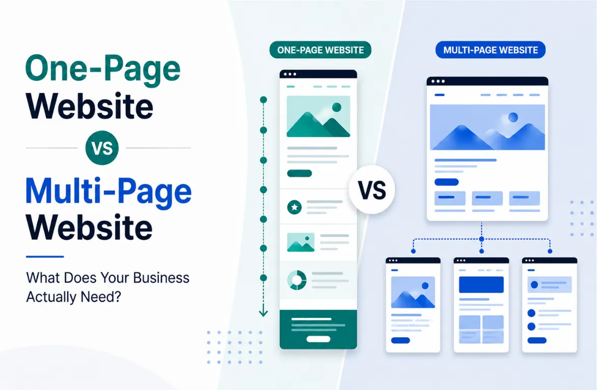 one page website vs multi page website