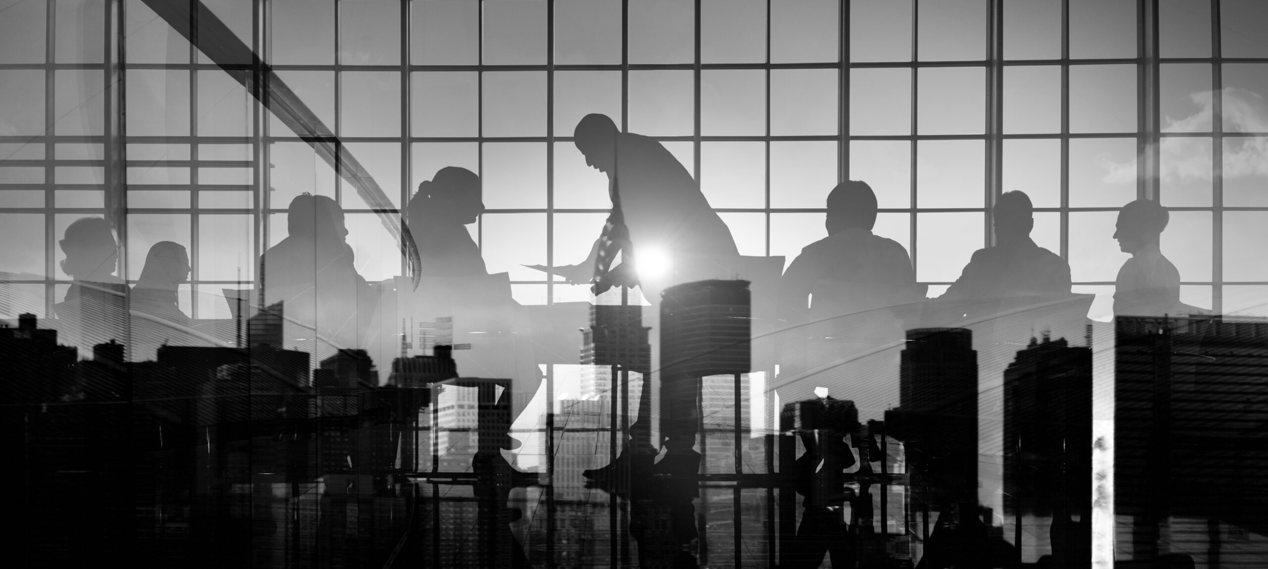 Silhouette Business People Discussion